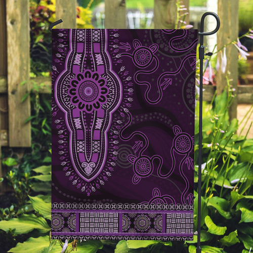 Purple African Dashiki With Australia Aboriginal Art Garden Flag