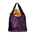 Purple African Dashiki With Australia Aboriginal Art Grocery Bag