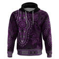 Purple African Dashiki With Australia Aboriginal Art Hoodie
