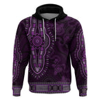 Purple African Dashiki With Australia Aboriginal Art Hoodie