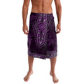 Purple African Dashiki With Australia Aboriginal Art Lavalava