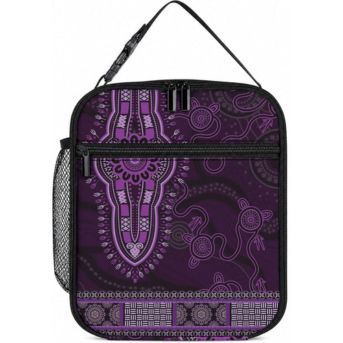 Purple African Dashiki With Australia Aboriginal Art Lunch Bag