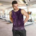 Purple African Dashiki With Australia Aboriginal Art Men Tank Top