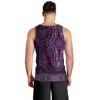 Purple African Dashiki With Australia Aboriginal Art Men Tank Top