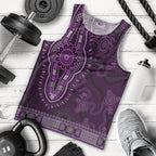 Purple African Dashiki With Australia Aboriginal Art Men Tank Top