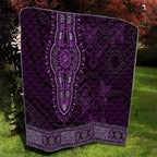 Purple African Dashiki With Australia Aboriginal Art Quilt