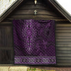 Purple African Dashiki With Australia Aboriginal Art Quilt