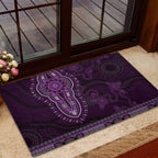 Purple African Dashiki With Australia Aboriginal Art Rubber Doormat