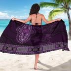 Purple African Dashiki With Australia Aboriginal Art Sarong