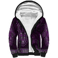 Purple African Dashiki With Australia Aboriginal Art Sherpa Hoodie
