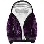 Purple African Dashiki With Australia Aboriginal Art Sherpa Hoodie