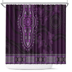 Purple African Dashiki With Australia Aboriginal Art Shower Curtain