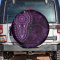 Purple African Dashiki With Australia Aboriginal Art Spare Tire Cover
