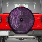 Purple African Dashiki With Australia Aboriginal Art Spare Tire Cover