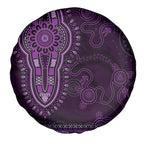 Purple African Dashiki With Australia Aboriginal Art Spare Tire Cover