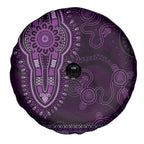 Purple African Dashiki With Australia Aboriginal Art Spare Tire Cover