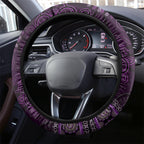 Purple African Dashiki With Australia Aboriginal Art Steering Wheel Cover
