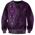 Purple African Dashiki With Australia Aboriginal Art Sweatshirt