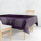 Purple African Dashiki With Australia Aboriginal Art Tablecloth