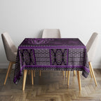 Purple African Dashiki With Australia Aboriginal Art Tablecloth