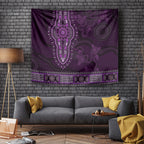 Purple African Dashiki With Australia Aboriginal Art Tapestry