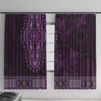 Purple African Dashiki With Australia Aboriginal Art Window Curtain