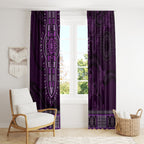 Purple African Dashiki With Australia Aboriginal Art Window Curtain