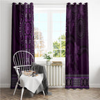 Purple African Dashiki With Australia Aboriginal Art Window Curtain