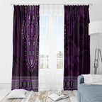 Purple African Dashiki With Australia Aboriginal Art Window Curtain