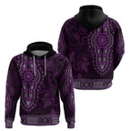 Purple African Dashiki With Australia Aboriginal Art Zip Hoodie