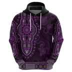 Purple African Dashiki With Australia Aboriginal Art Zip Hoodie