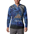 New Zealand Stewart Island Button Sweatshirt Rakiura Kiwi Maori Glowing Sky
