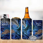 New Zealand Stewart Island 4 in 1 Can Cooler Tumbler Rakiura Kiwi Maori Glowing Sky