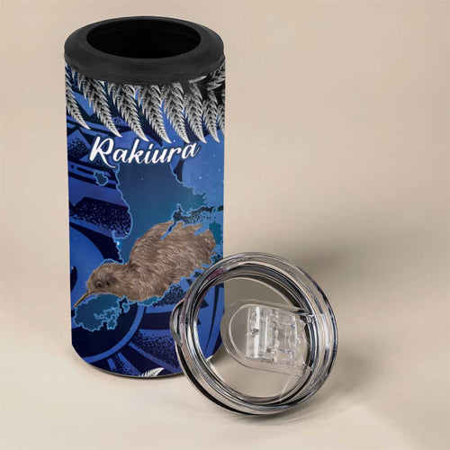 New Zealand Stewart Island 4 in 1 Can Cooler Tumbler Rakiura Kiwi Maori Glowing Sky