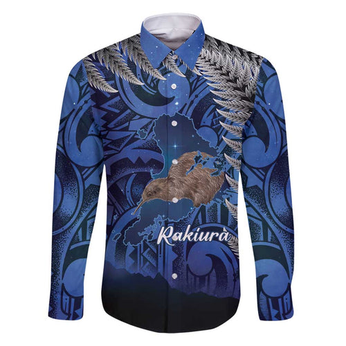 New Zealand Stewart Island Family Matching Long Sleeve Bodycon Dress and Hawaiian Shirt Rakiura Kiwi Maori Glowing Sky