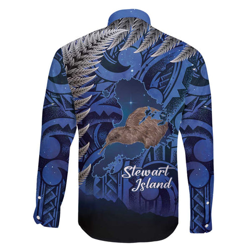 New Zealand Stewart Island Family Matching Off The Shoulder Long Sleeve Dress and Hawaiian Shirt Rakiura Kiwi Maori Glowing Sky