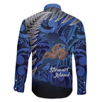 New Zealand Stewart Island Family Matching Off Shoulder Maxi Dress and Hawaiian Shirt Rakiura Kiwi Maori Glowing Sky