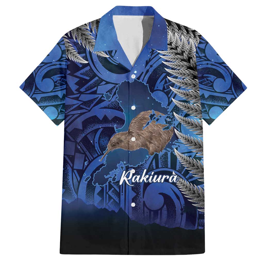 New Zealand Stewart Island Family Matching Off Shoulder Short Dress and Hawaiian Shirt Rakiura Kiwi Maori Glowing Sky