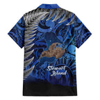 New Zealand Stewart Island Family Matching Short Sleeve Bodycon Dress and Hawaiian Shirt Rakiura Kiwi Maori Glowing Sky