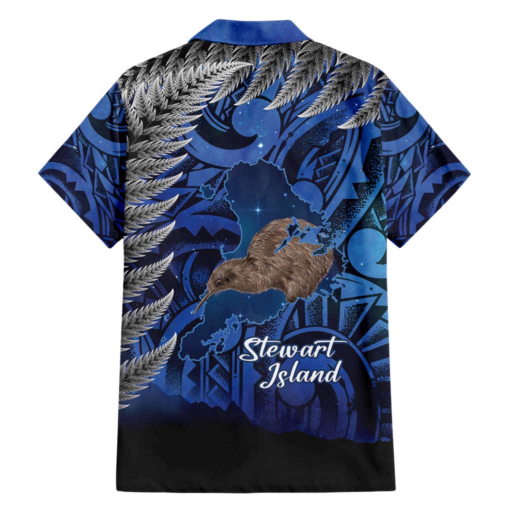 New Zealand Stewart Island Family Matching Short Sleeve Bodycon Dress and Hawaiian Shirt Rakiura Kiwi Maori Glowing Sky