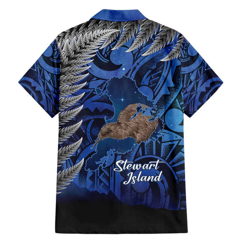 New Zealand Stewart Island Family Matching Short Sleeve Bodycon Dress and Hawaiian Shirt Rakiura Kiwi Maori Glowing Sky