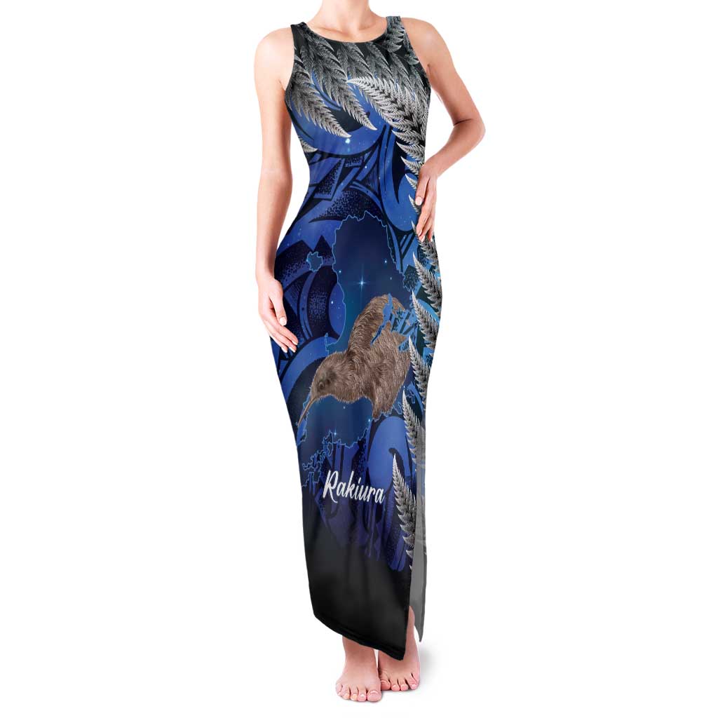 New Zealand Stewart Island Family Matching Tank Maxi Dress and Hawaiian Shirt Rakiura Kiwi Maori Glowing Sky