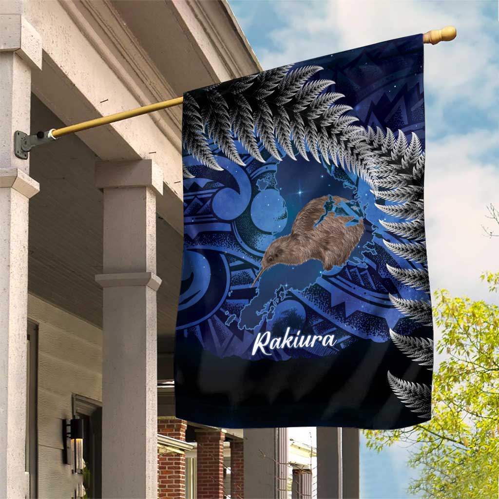 New Zealand Stewart Island Garden Flag Rakiura Kiwi Maori Glowing Sky
