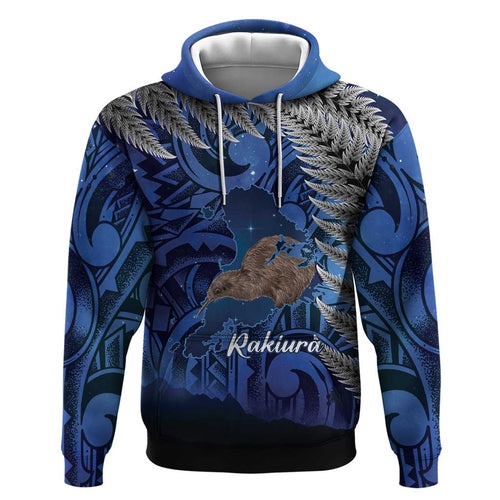 New Zealand Stewart Island Hoodie Rakiura Kiwi Maori Glowing Sky