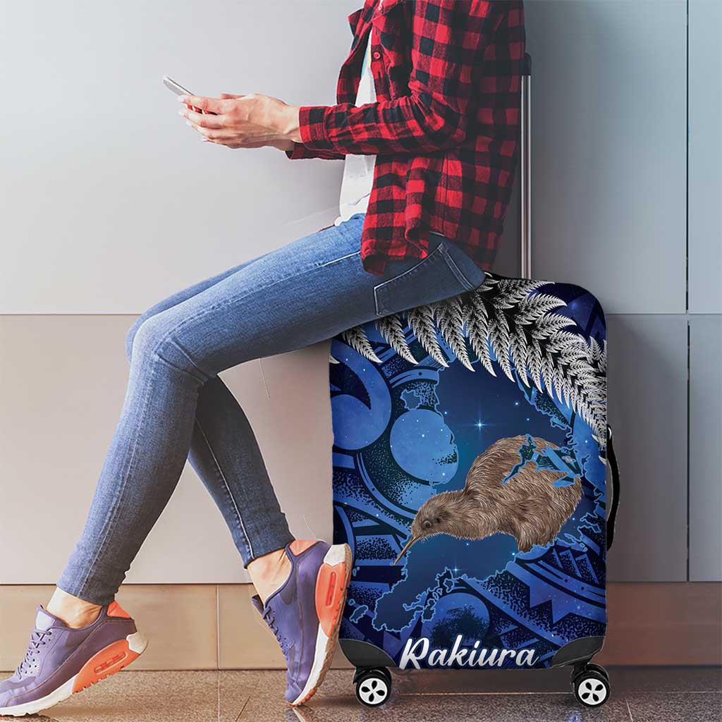 New Zealand Stewart Island Luggage Cover Rakiura Kiwi Maori Glowing Sky