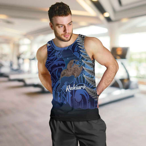 New Zealand Stewart Island Men Tank Top Rakiura Kiwi Maori Glowing Sky