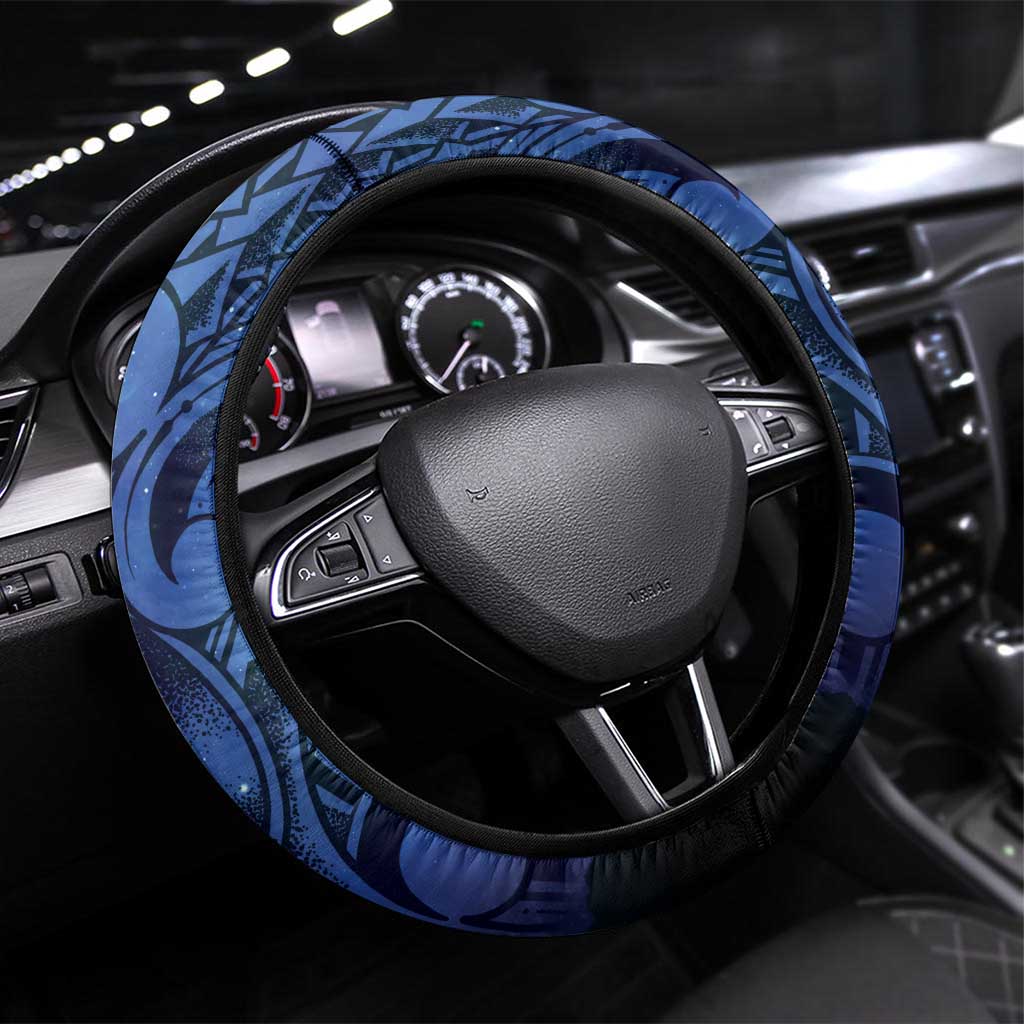 New Zealand Stewart Island Steering Wheel Cover Rakiura Kiwi Maori Glowing Sky