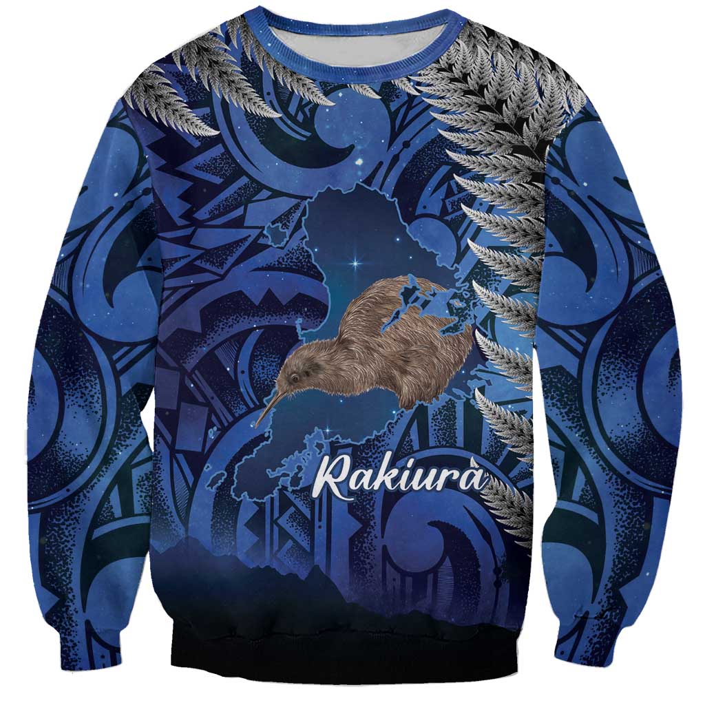 New Zealand Stewart Island Sweatshirt Rakiura Kiwi Maori Glowing Sky