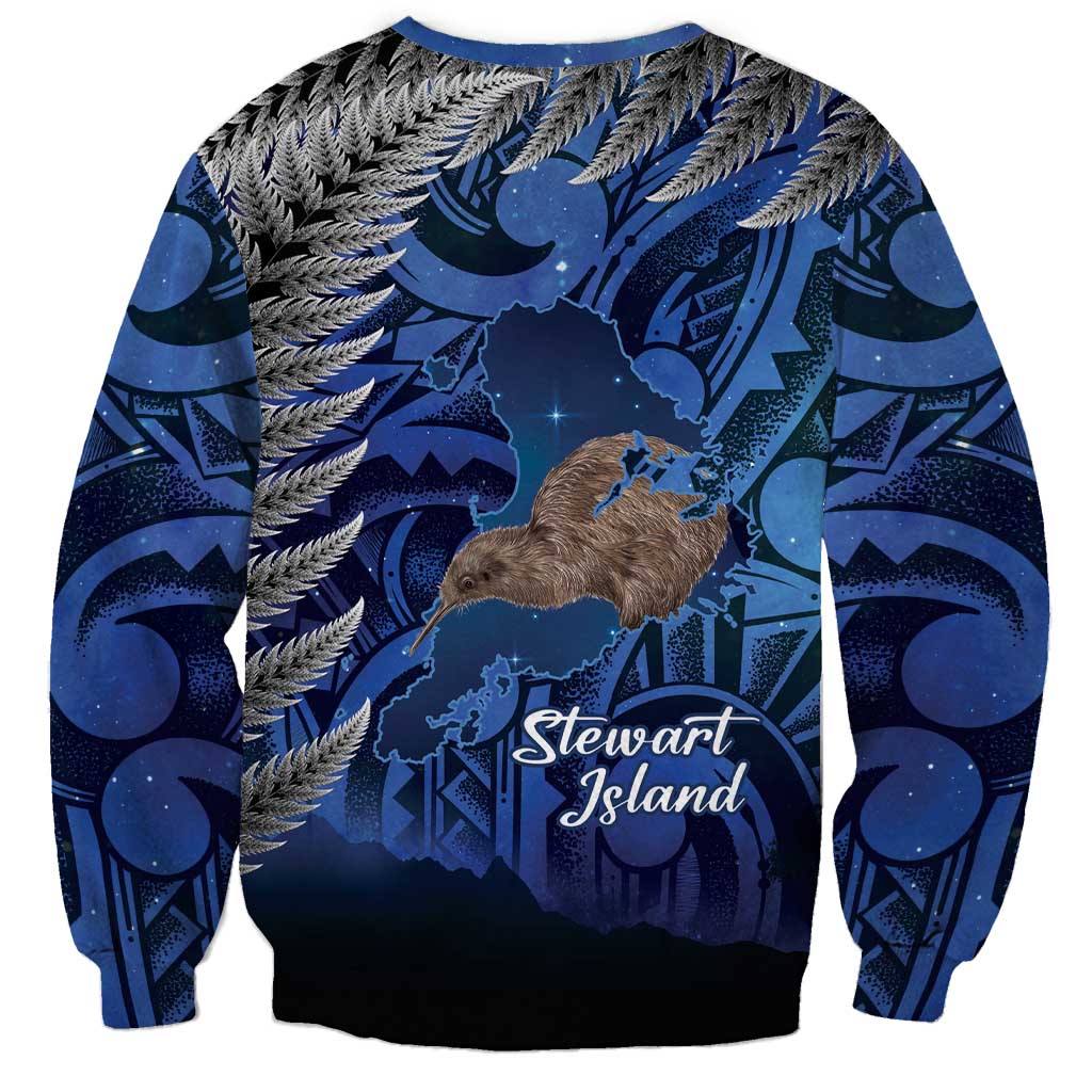 New Zealand Stewart Island Sweatshirt Rakiura Kiwi Maori Glowing Sky