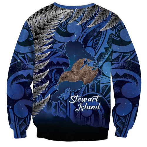 New Zealand Stewart Island Sweatshirt Rakiura Kiwi Maori Glowing Sky